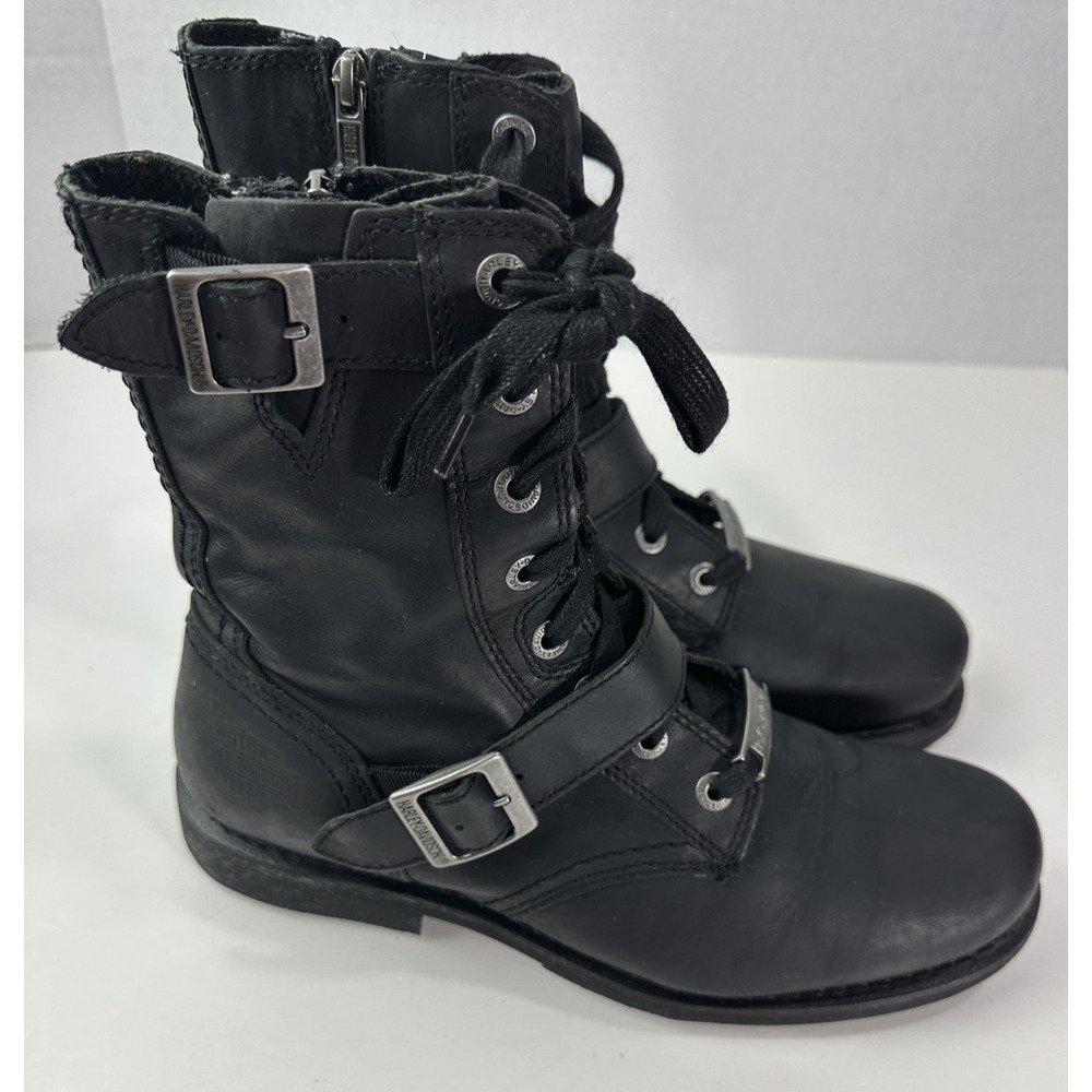 Harley Davidson Ranger 8” Black Leather Zip Lace Buckle Motorcycle Boot Mens 9 M - Picture 16 of 16